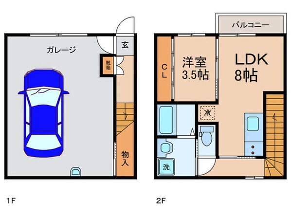 ギャラン中間　Ｄの物件間取画像